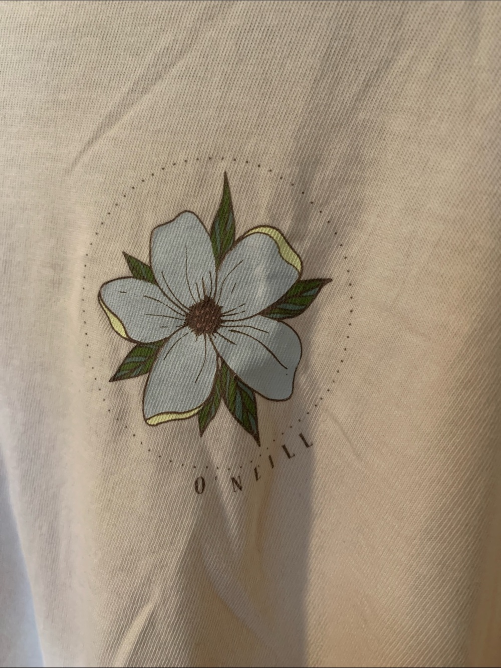 O'Neill Cream Floral Chest/Back Graphic Short Sleeve Tee - Picture 2 of 6